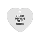 Funny Mechanic Heart Ornament Gifts from Friends to Mechanic, Unique Christmas Unique Gifts for Mechanic, World's Coolest Mechanic Decoration - Image 1
